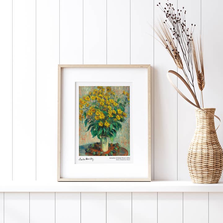 Sugar & Canvas - Wholesale Art Print - Monet Jerusalem Artichoke Flowers 1880 Vintage Art Print N173