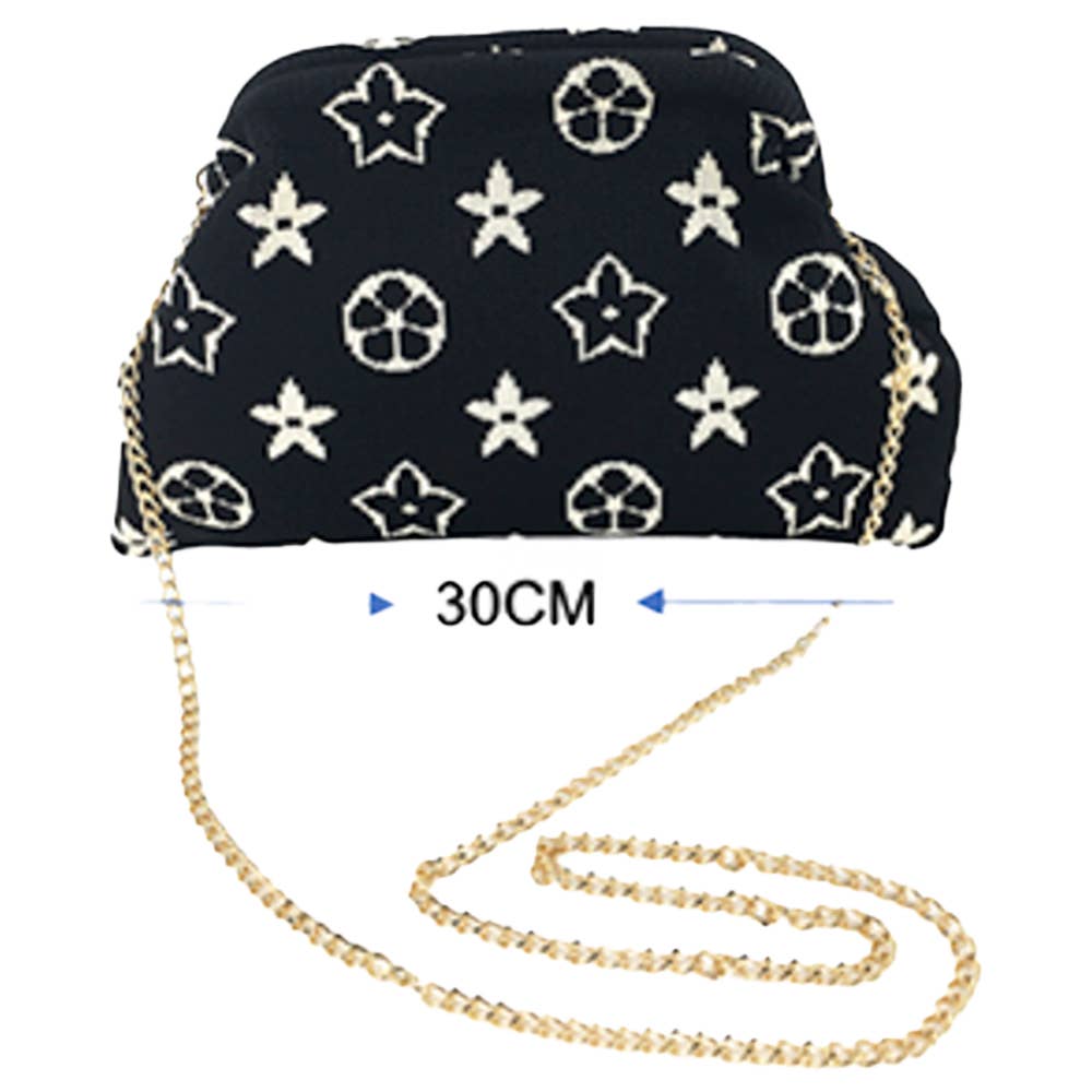 anbfashion - Vente Sac à bandoulière – femme - POCHETTE CADRE EN TISSU RECTANGLE MOTIF ÉTOILE LVBA-02030