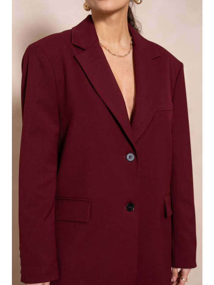 Attentif Paris – Engroshandel Blazer - Dame – Oversized dobbeltradet jakke med åbning bagpå6