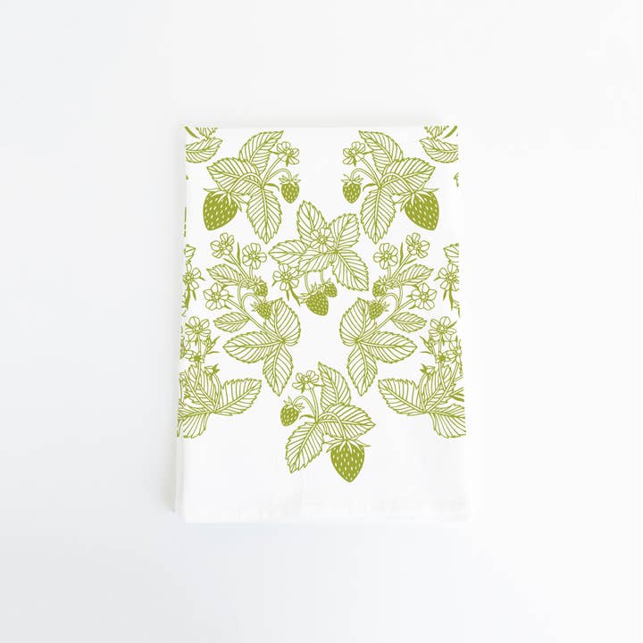 Bird Mafia - Wholesale Tea Towel - Strawberry Patch Flour Sack Towel