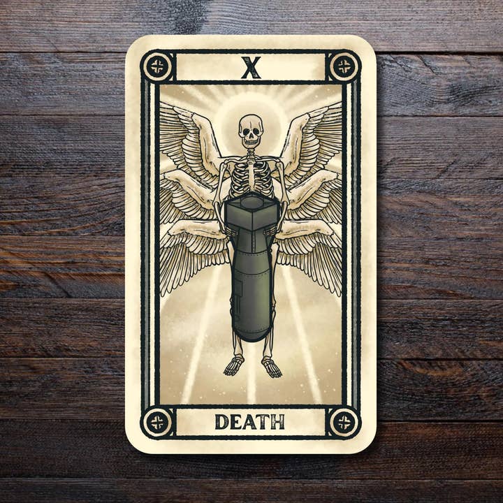 Death Tarot Card Sticker | Funny Military for wholesale by Pilgrim Trading Post
