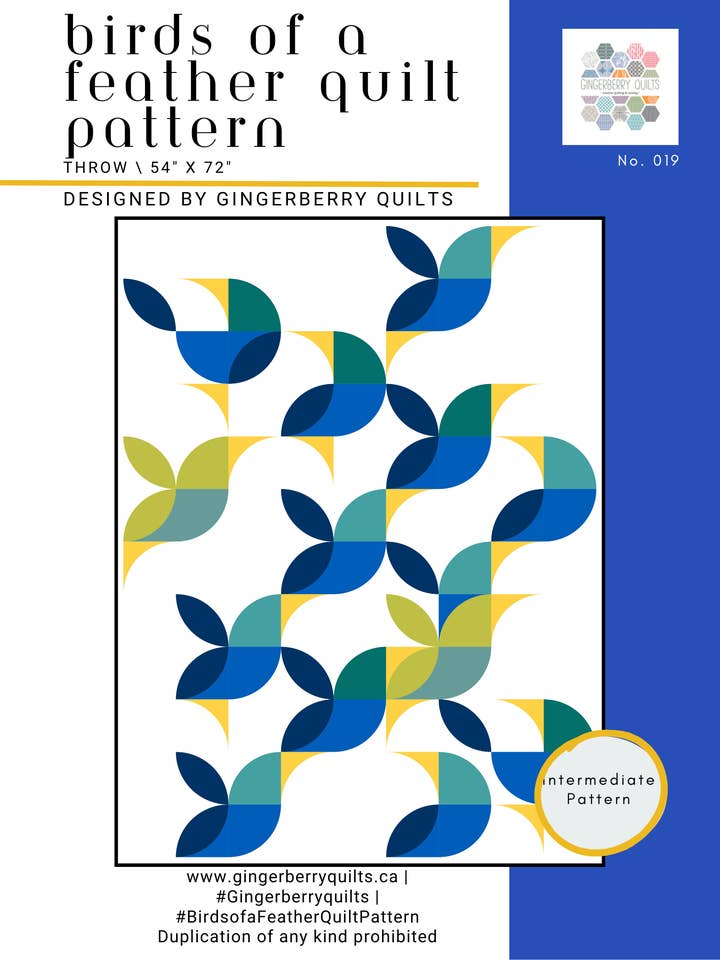 Birds of a Feather Quilt Pattern - Physical Copy for wholesale by Gingerberry Quilts