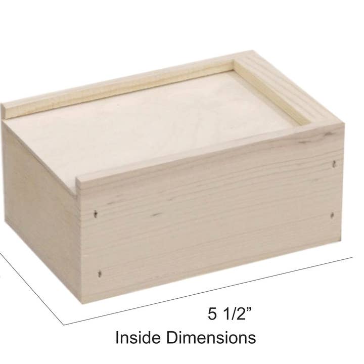 Small Slide Top Wooden Boxes 5 x 4 x 2″ (Bulk) for wholesale by Poole & Sons Inc.
