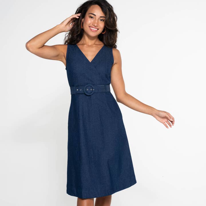 Layla Dress Denim for wholesale by ella & sunday