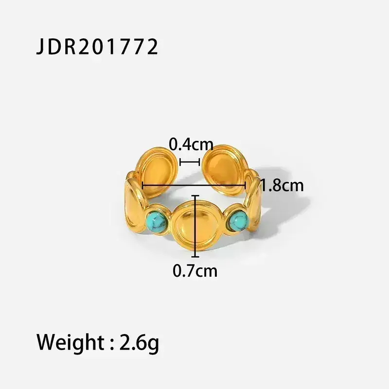 Sweet Cherry Sky - Wholesale Cocktail/Statement Ring - Stainless Steel Rings Gold Plated18