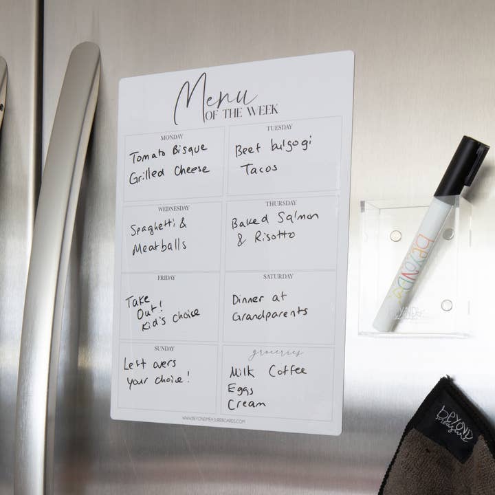 Pizarra magnética para planificador de menús con marcador de borrado en seco para venta al por mayor de Beyond Measure Boards