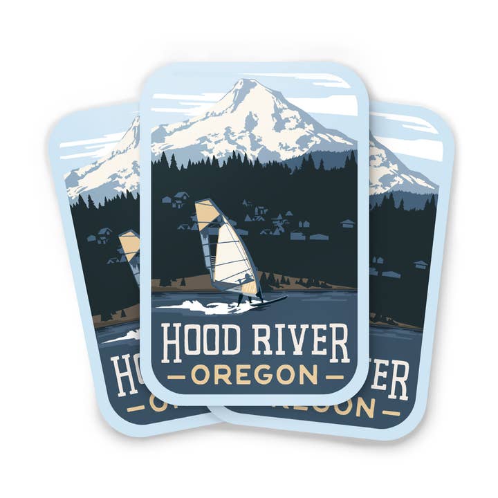 Hood River, Oregon Weatherproof Sticker for wholesale by Recollection Project