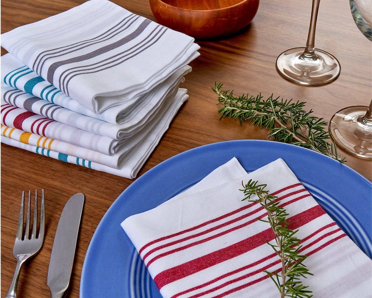 Mary's Kitchen Towels – wholesale Dinner & cloth napkin – Striped Bistro Cloth Napkins, 100% Cotton6