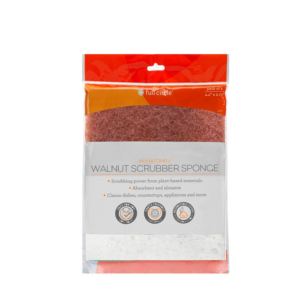 Full Circle Home - Wholesale Cleaning Sponge - In A Nutshell Scrubber Sponge (2pk)