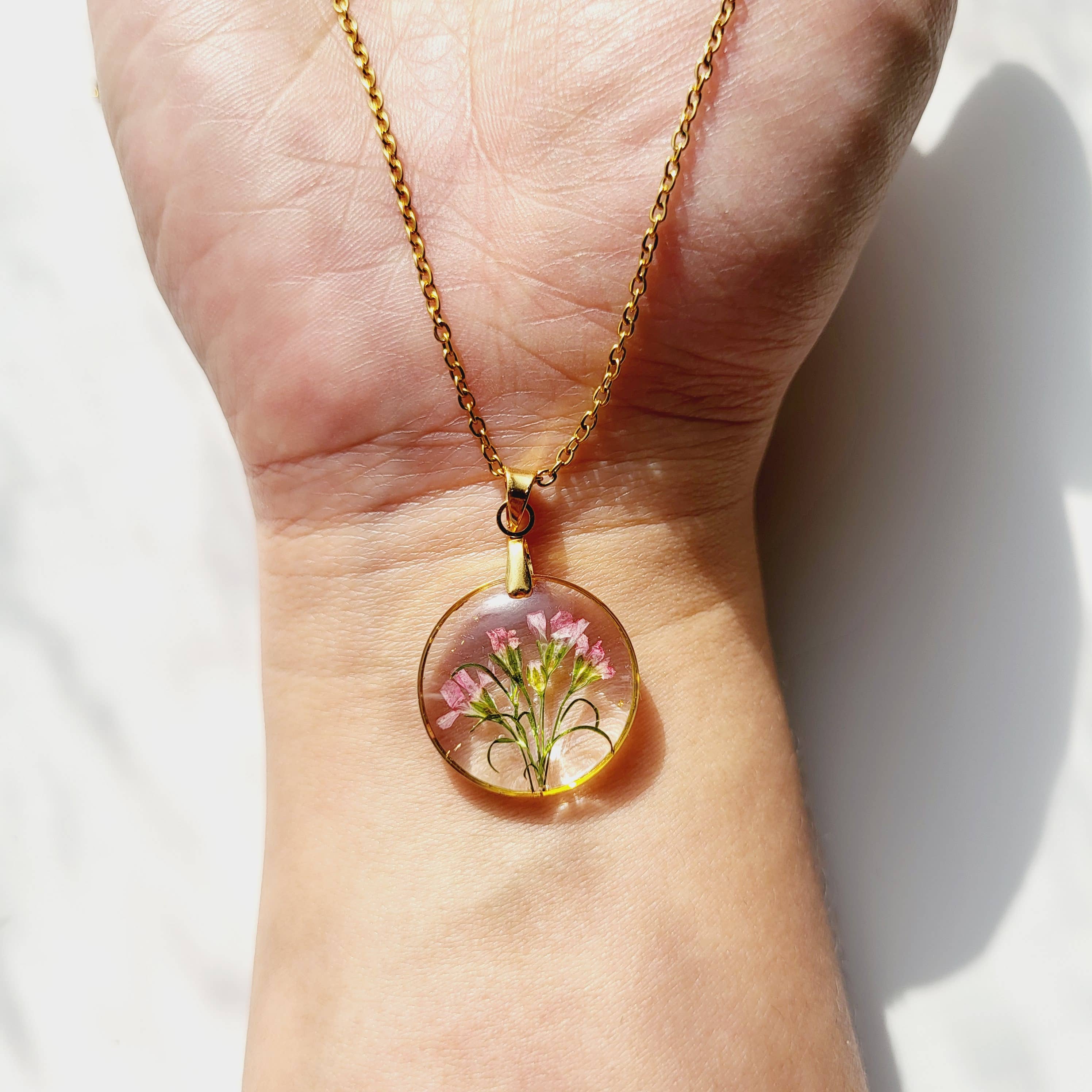 Rhodonco - Wholesale Pendant/Charm Necklace - January birth flower necklace - Carnation4