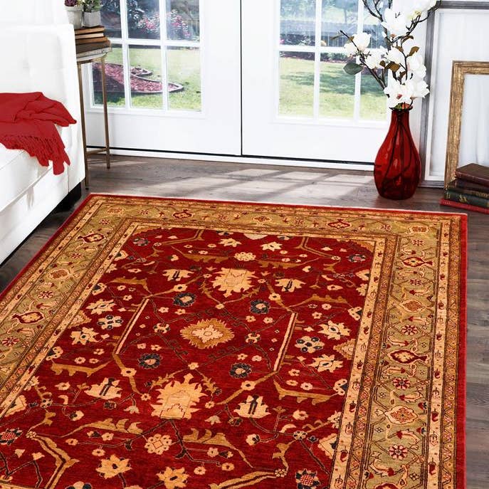 Klassisk Ziegler Adeline Rød/Grøn Uldtæppe - 8'0'' x 9'10'' for engroshandel hos Arshs Fine Rugs