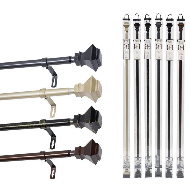 Deluxe Import Trading - Wholesale Curtain Rod - Elegant Home Collection Drapery Rod Set 48'' X84'' Style 50