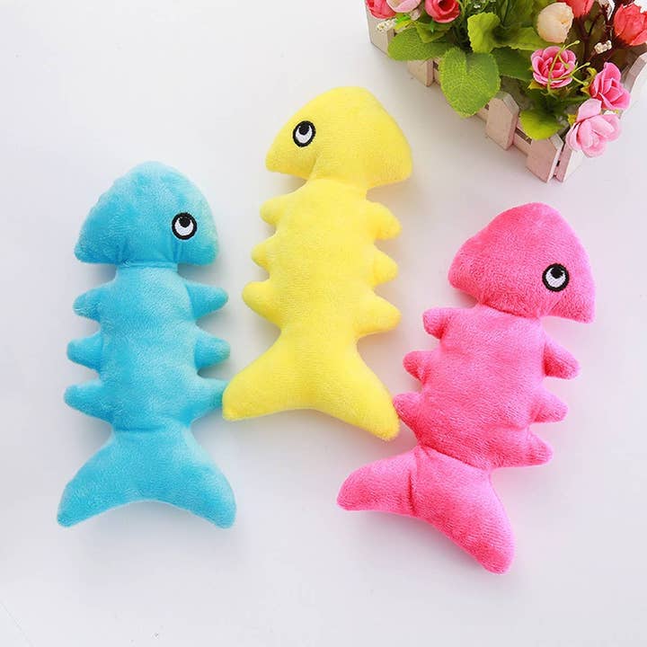 PAWPAWwholesale - Wholesale Pet Toy - Cat - Plush Fishbone Toy, Fun Chew for Cats & Dogs_CWMM54848