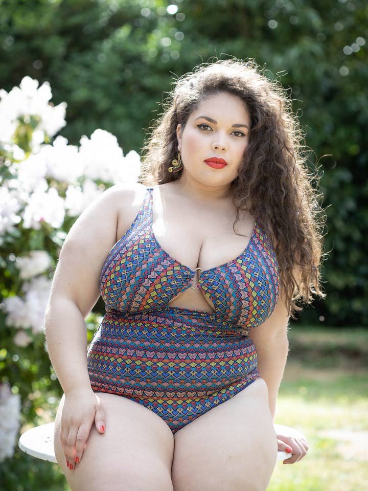 SCARLETTY women's recycled printed one-piece swimsuit for wholesale by Yodi Body