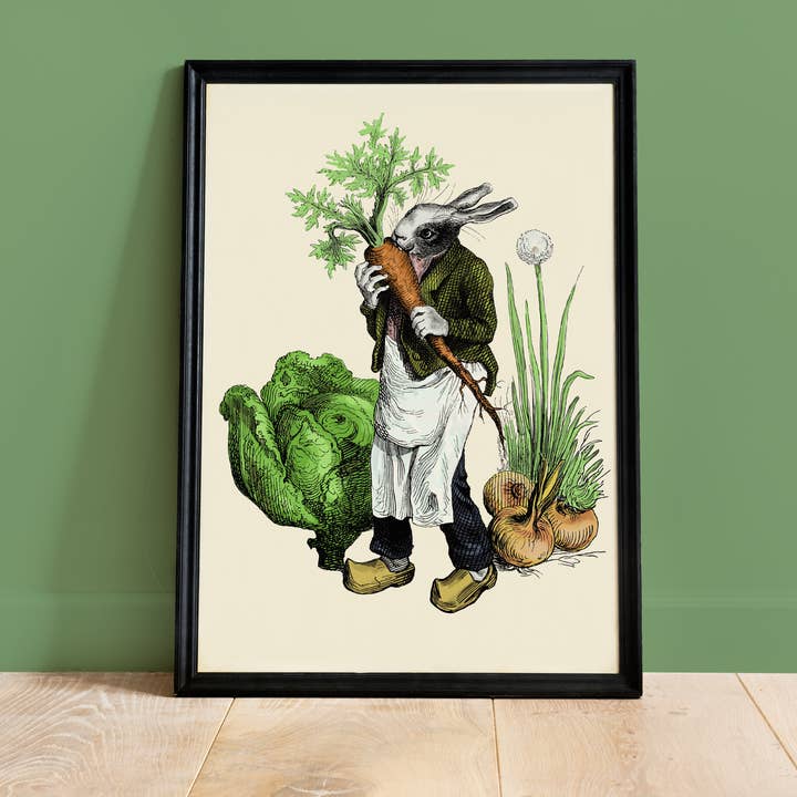 Rabbit Poster - Dressed Animals for wholesale by Colette de B.