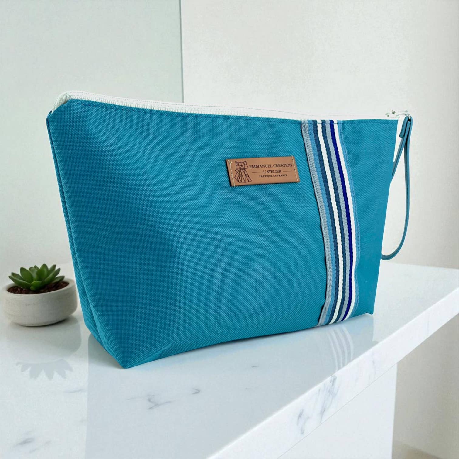 Emmanuel Création - Wholesale Toiletry bag – women's - Travel kit, "Alabama" petrol2