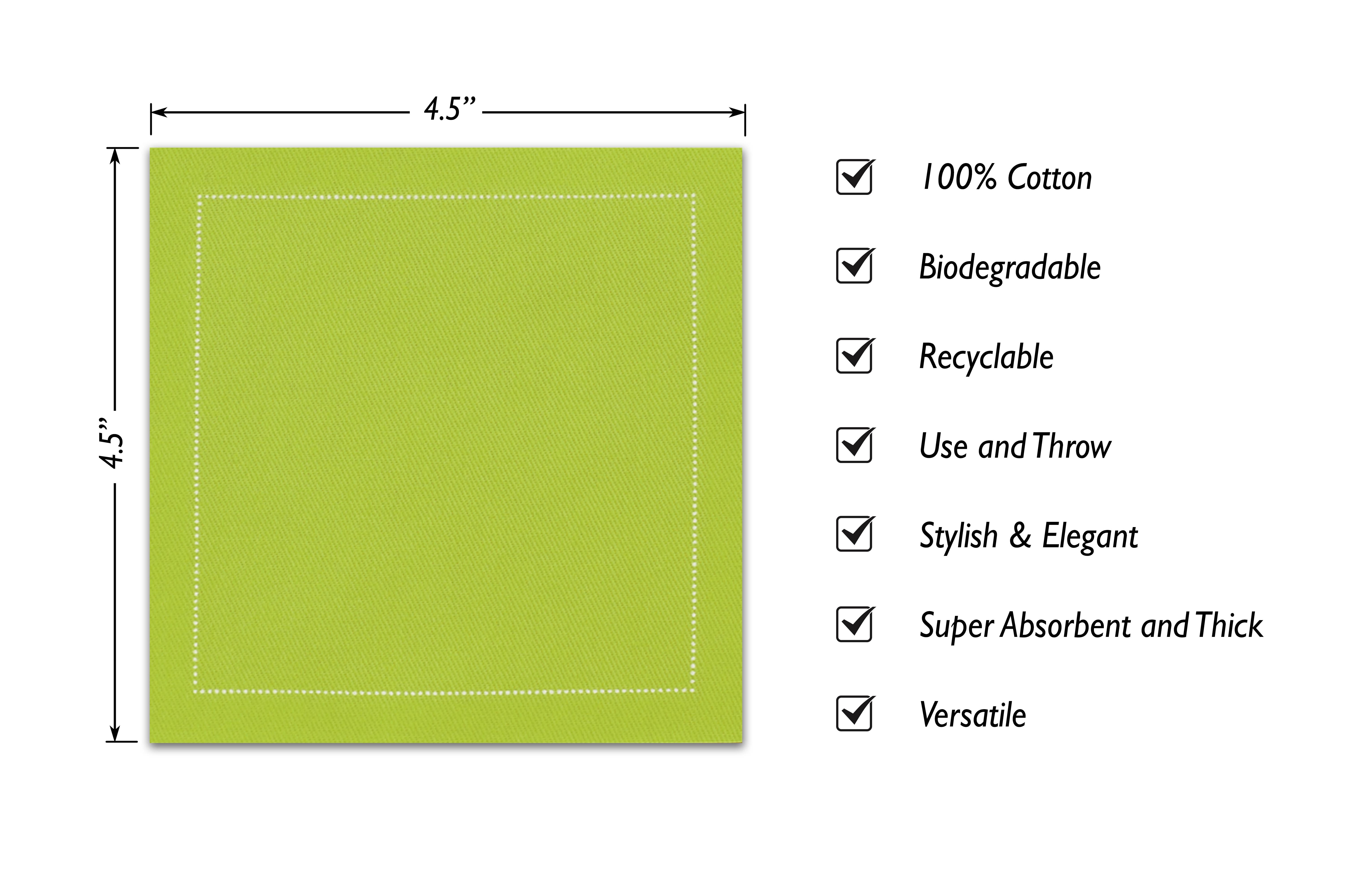 Noble Napkins - Wholesale Disposable Napkin - Luxury Cotton Cocktail Napkins, 4.5" x 4.5", 50 per pack2