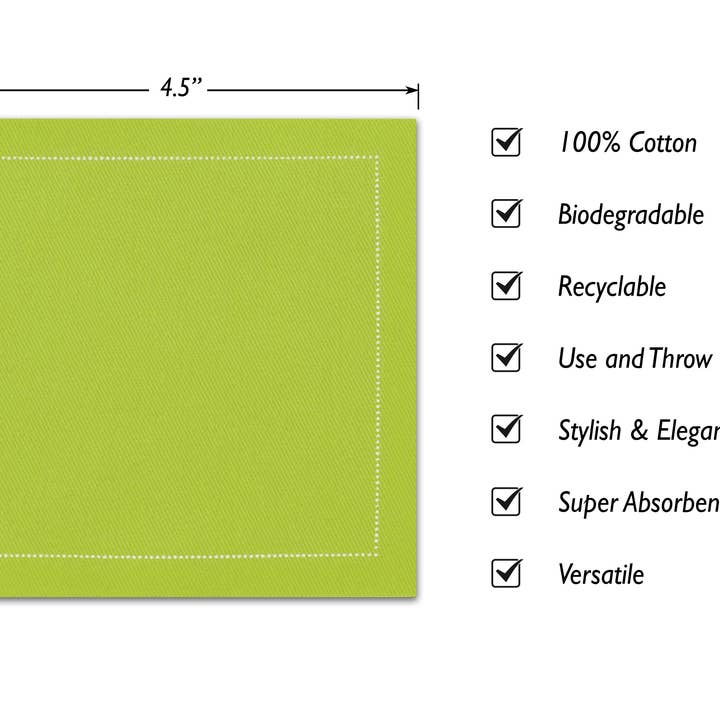 Noble Napkins - Wholesale Disposable Napkin - Luxury Cotton Cocktail Napkins, 4.5" x 4.5", 50 per pack2