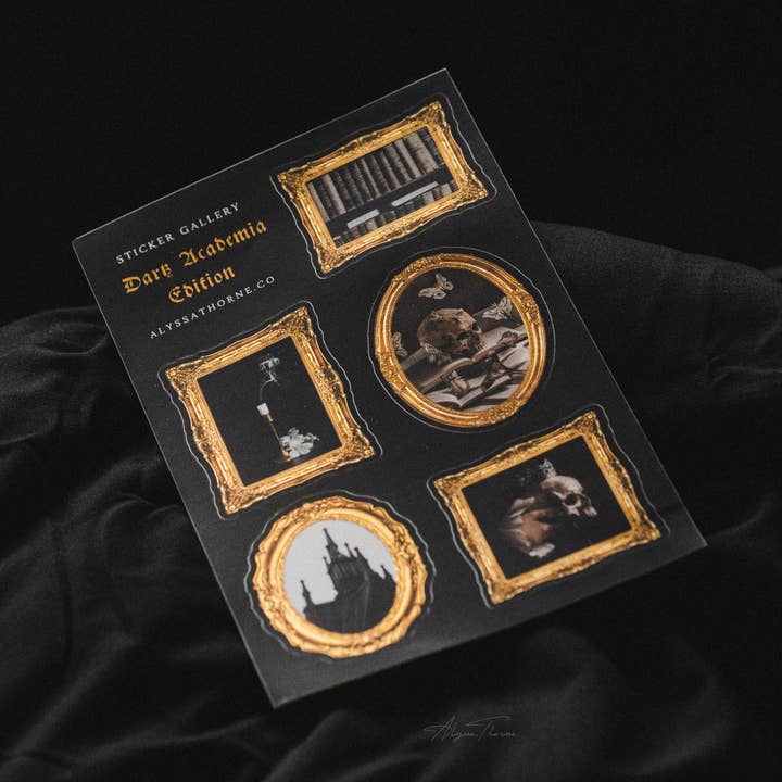 Alyssa Thorne - Wholesale Sticker - Dark Academia Gallery | Gold Foil Gothic Sticker Sheet0
