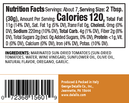 Delallo - Vente Sauces pour pâtes - Bruschetta aux tomates séchées au soleil importées (200 g)3