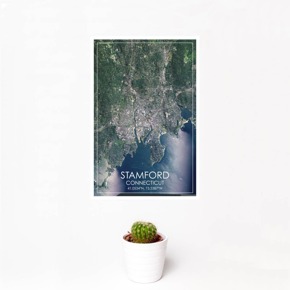 JACE.design - Vente Affiche d'art - Stamford CT Carte Imprimer Satellite0