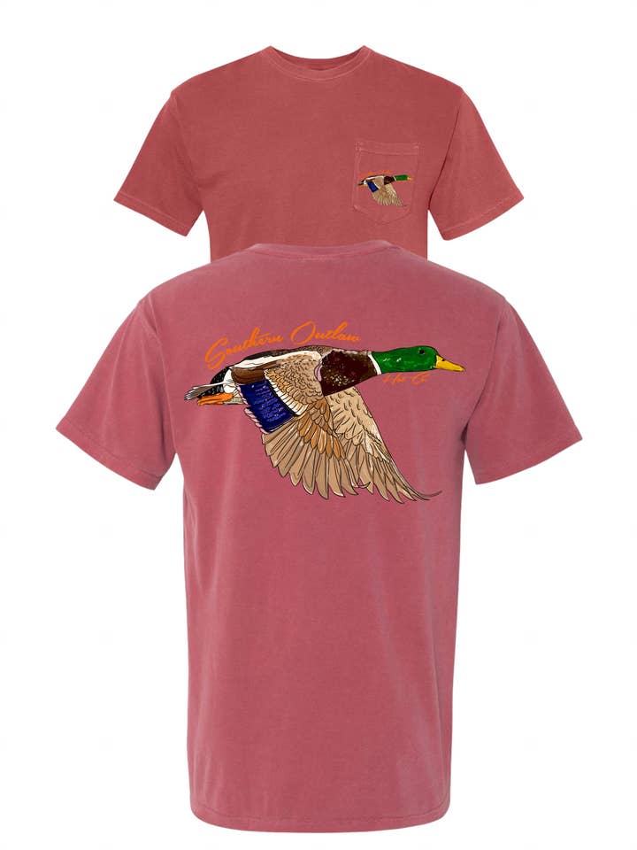 Southern Outlaw Hat Co. - Venta al por mayor Camiseta serigrafiada - Unisex - Camiseta de pato real volando