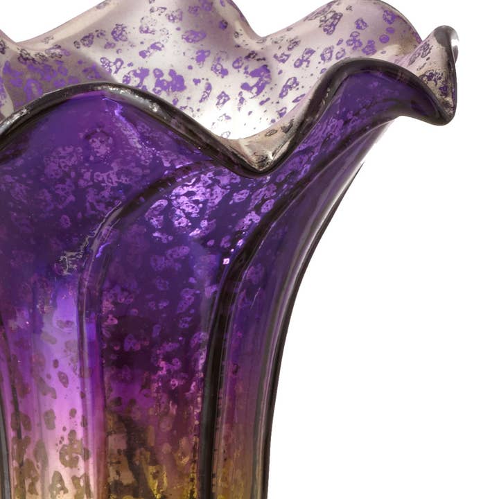River of Goods - Wholesale Lamp Shade - 6"H Green/Purple Mercury Glass Replacement Lily Shade