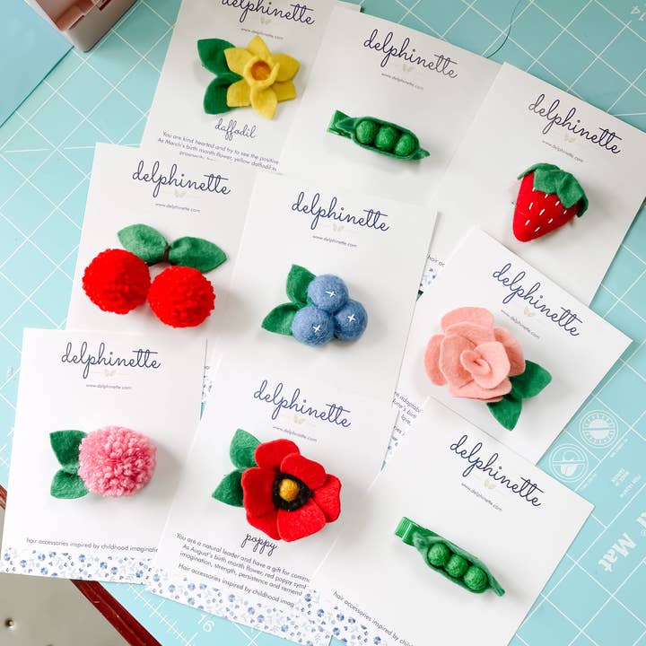 delphinette - Wholesale Hair Clip - Kids - Red Poppy Hair Clip - August Birth Month Flower Gift3