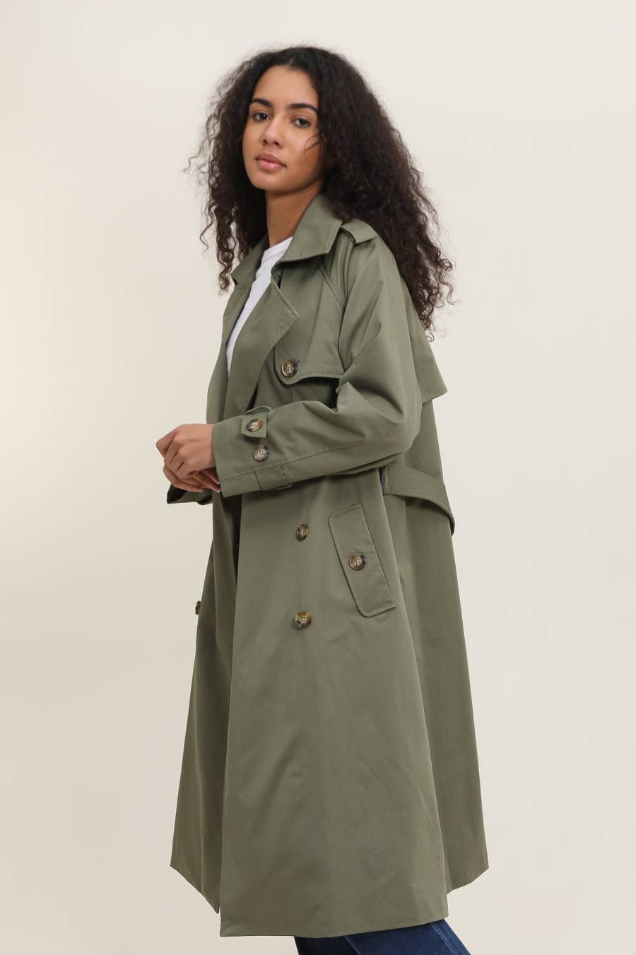 Attrait Paris - Wholesale Trench Coat - Women's - Long double-breasted trench coat11