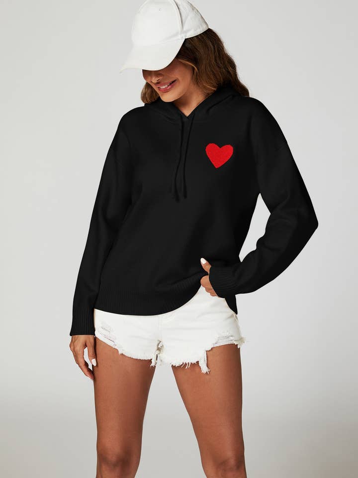 FS Collection (Germany) - Wholesale Hoodie - Women's - Heart Embroidery Knitted Hoodie2