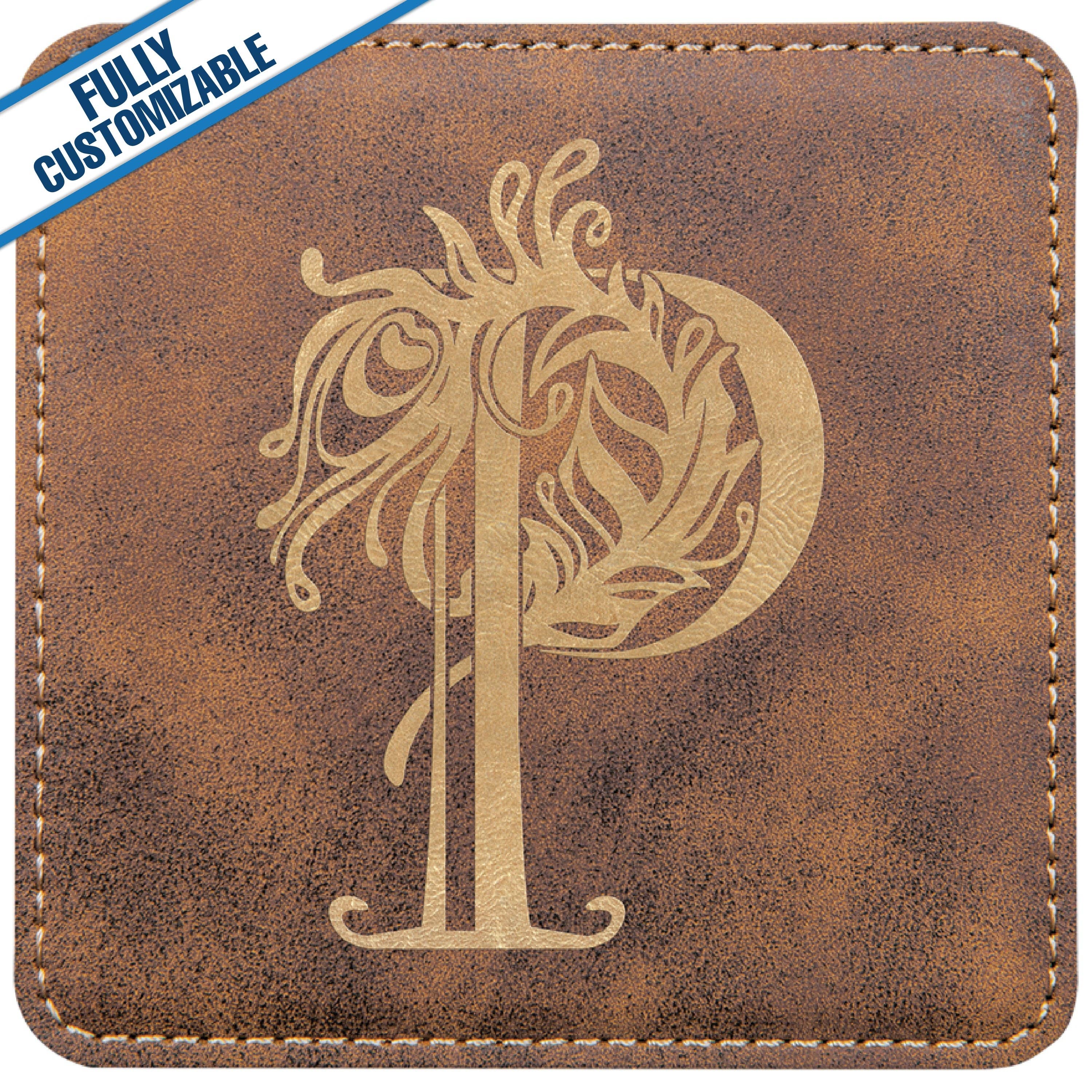 GiftWorksPlus - Wholesale Coasters - Engraved Leatherette Square Coasters - Fully Customizable8
