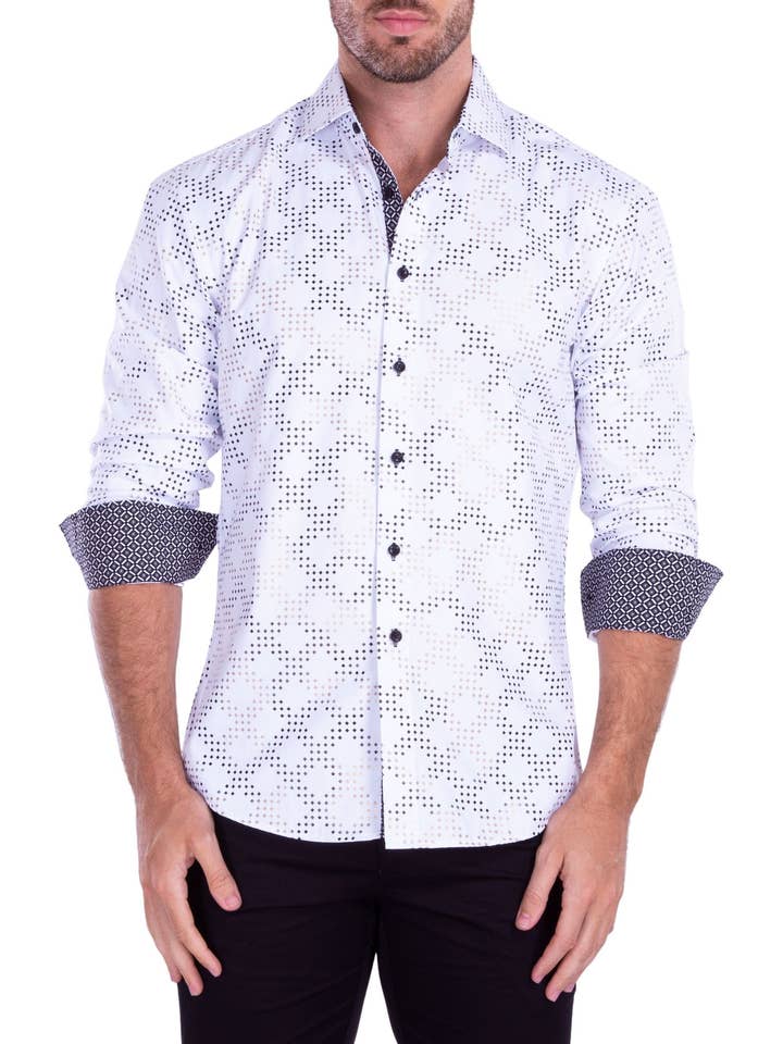 212265 - White Button Up Long Sleeve Dress Shirt for wholesale by Bespoke Moda