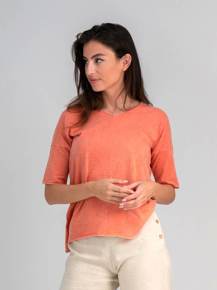 T-shirt met bovenzijde voor dames voor wholesale door Miralindo