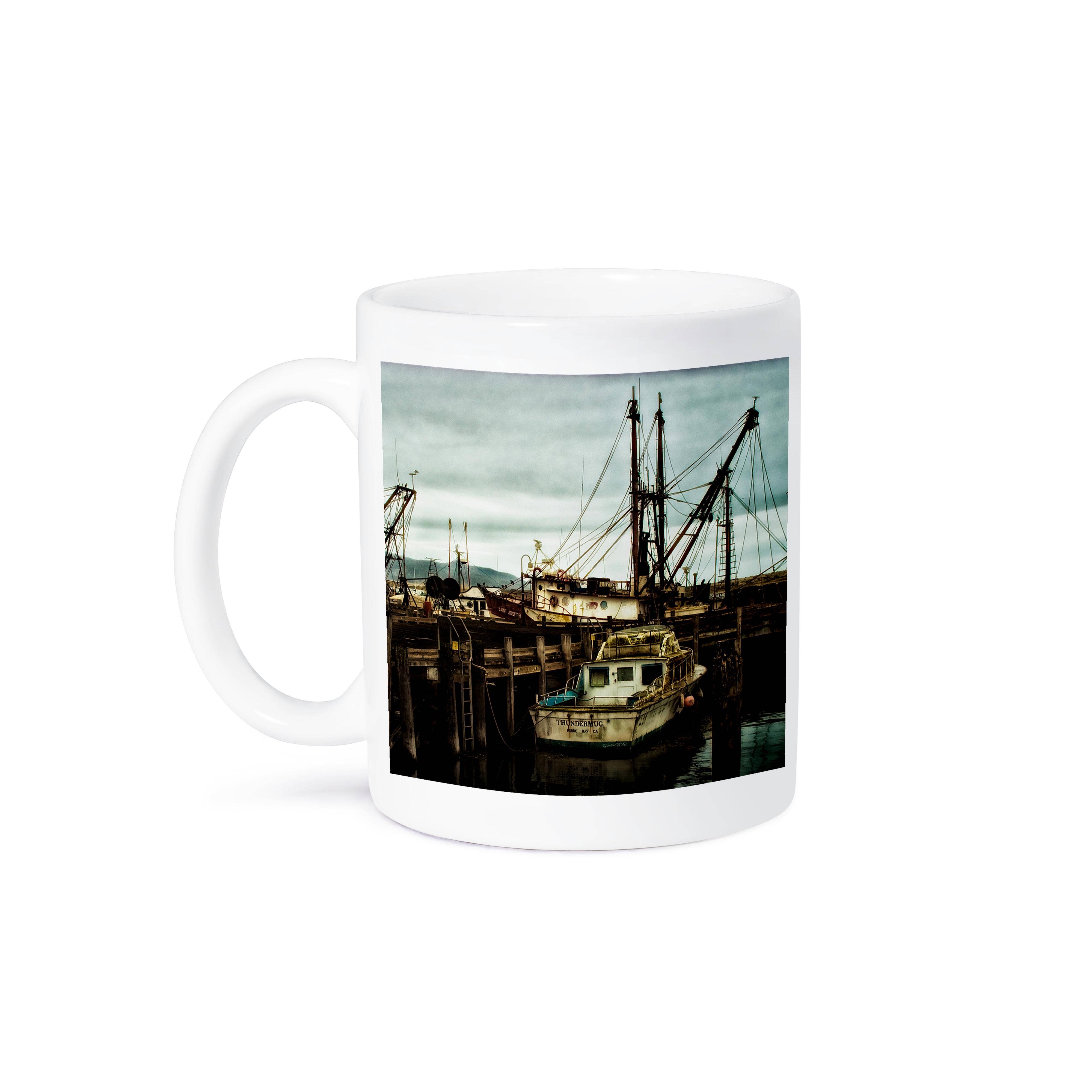 3dRose – wholesale Coffee mug – 3dRose, Rusty Boats at Morro Bay Dock in California on the Waterfront, Mug8