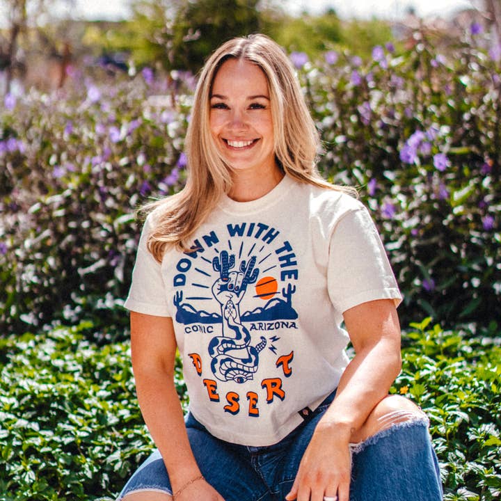 Down With the Desert Ladies Boxy Crop Tee for wholesale by Iconic Arizona