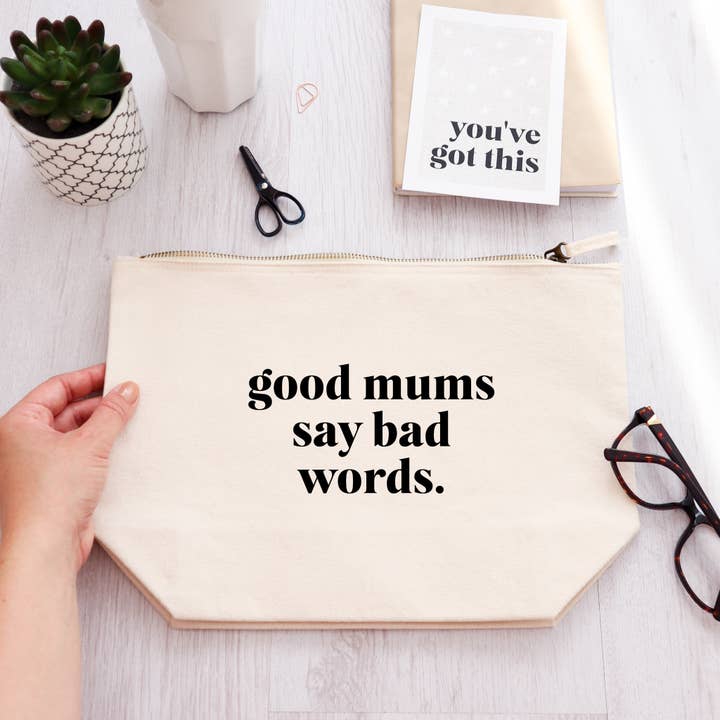 Word Up Creative – wholesale Pouch – Women’s – Good Mums or Moms say bad words Zipped Pouch Bag1
