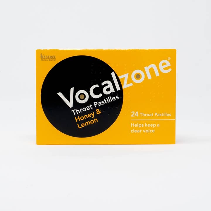 Vocalzone - Venta al por mayor Suplementos/vitaminas para beber - Pastillas para la garganta Vocalzone — Miel y Limón1