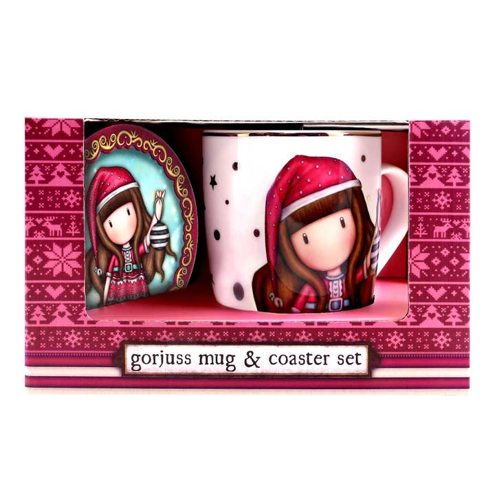 SANTORO - Wholesale Coffee Mug - Mug and Coaster Set - Santoro Gorjuss 'Tis the Season'