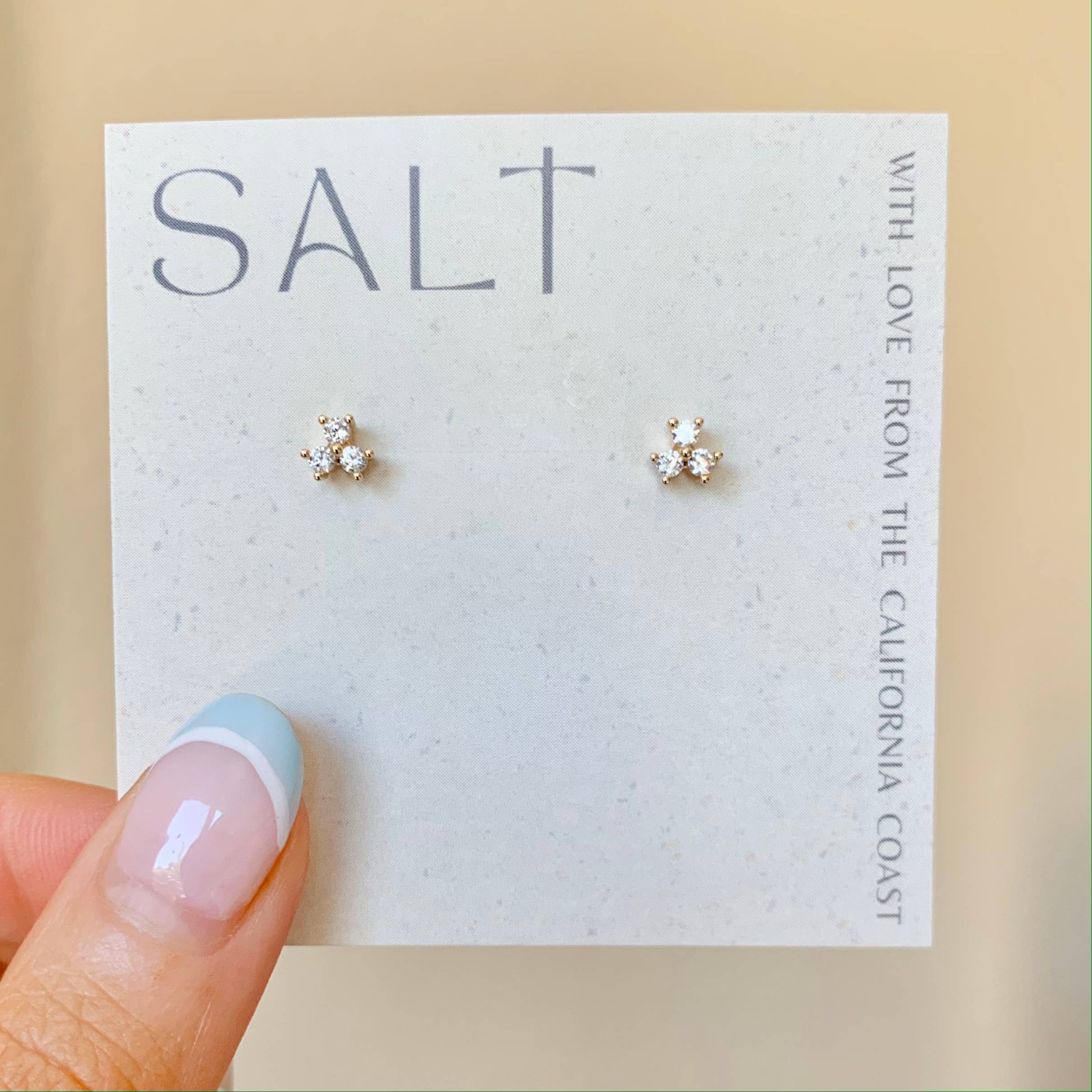 SALT by Sarah Curtis - Wholesale Stud/Post Earrings - TRINITY STUDS | dainty stud earrings | rhinestone studs  1