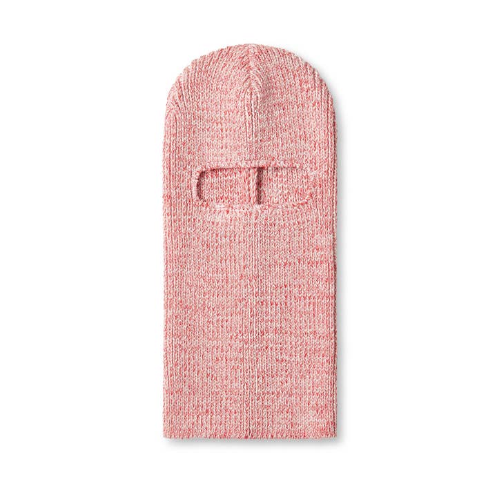 Merino Wool Big Knit Balaclava - Red Melange for wholesale by Druthers NYC