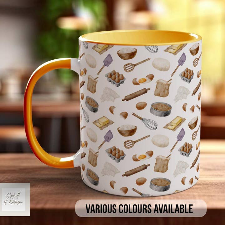 Mug à motif de cuisson – Design K (Enveloppement complet) pour la vente par Sipfull of Design