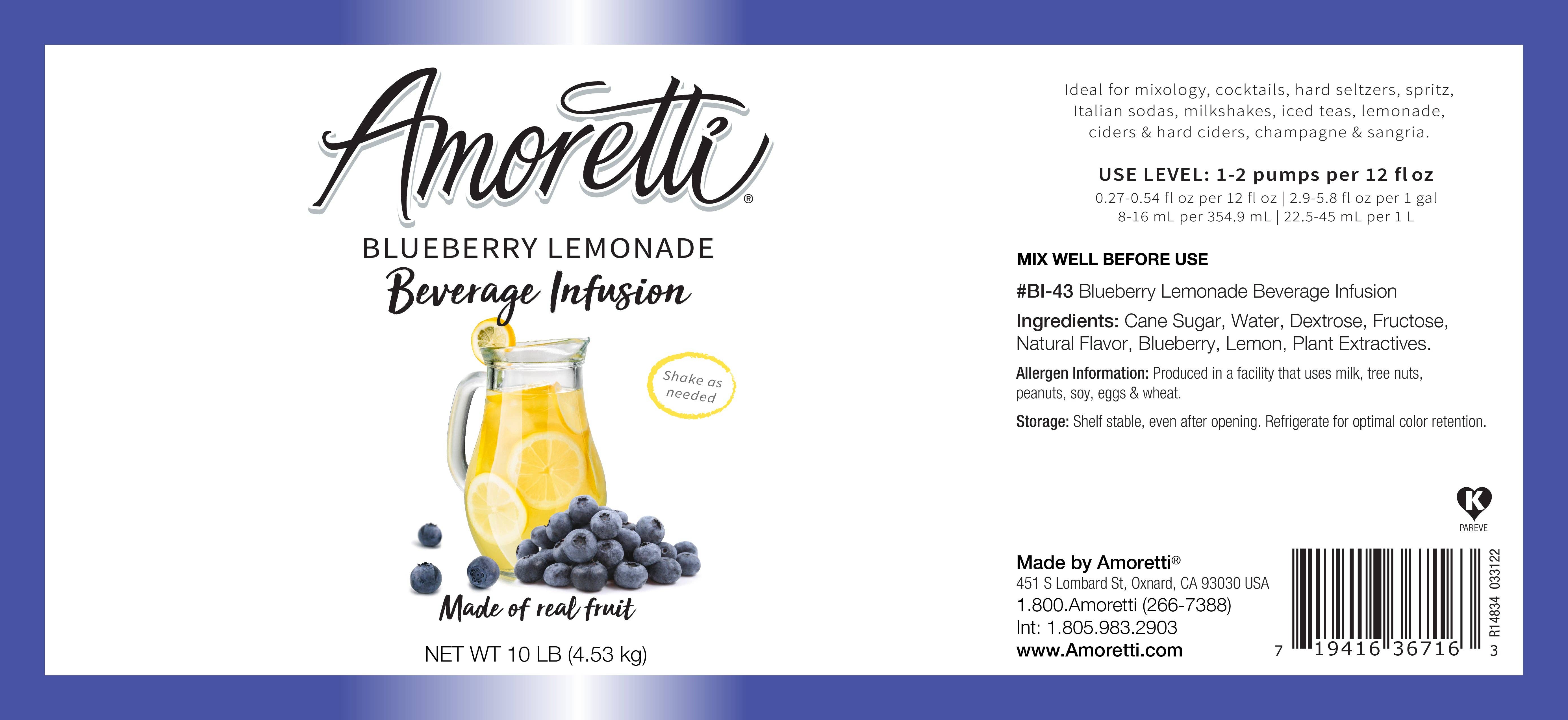 Amoretti - Wholesale Cocktail Mix/Syrup - Blueberry Lemonade Beverage Infusion2