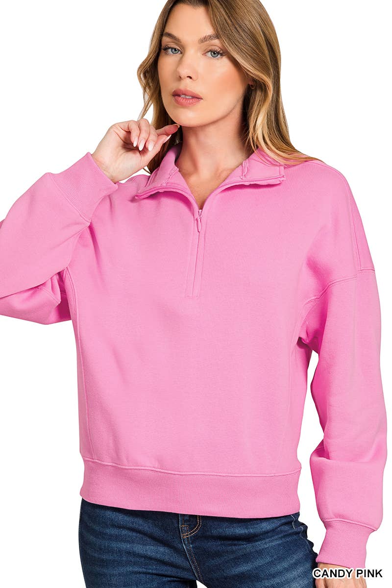 42POPS - Wholesale Sweatshirt - Dames - .0913 Fleece Hoge Hals Half Zip Sweatshirts SI-287428