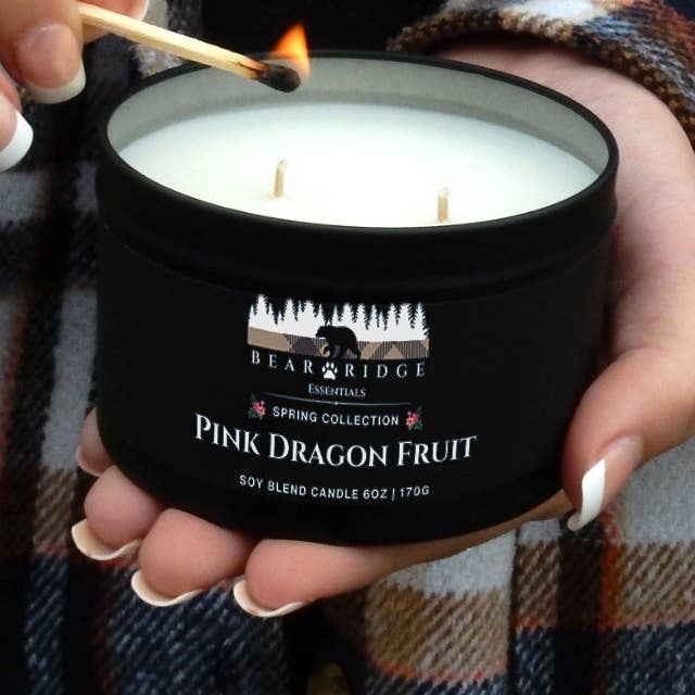 Drachenfrucht Pink 6 oz. Kerze für den Großhandel von Bear Ridge Essentials