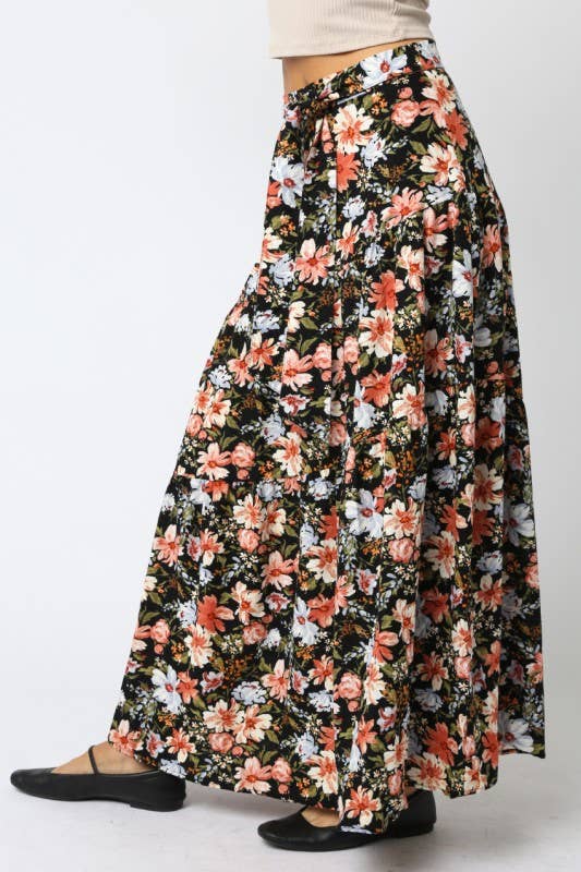 Black Multi Ayla Floral Skirt for wholesale on Faire1