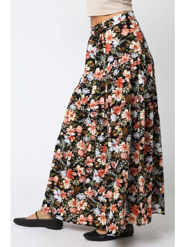 Black Multi Ayla Floral Skirt for wholesale on Faire1