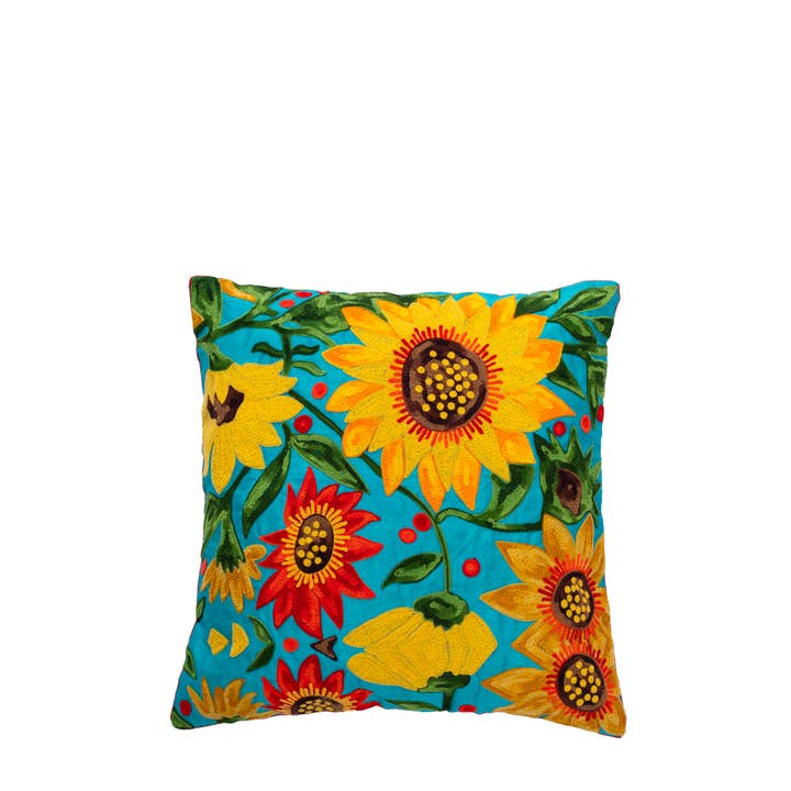 UNIQUE Housse de coussin brodée avec motifs colorés Do9494Co en vente sur Faire