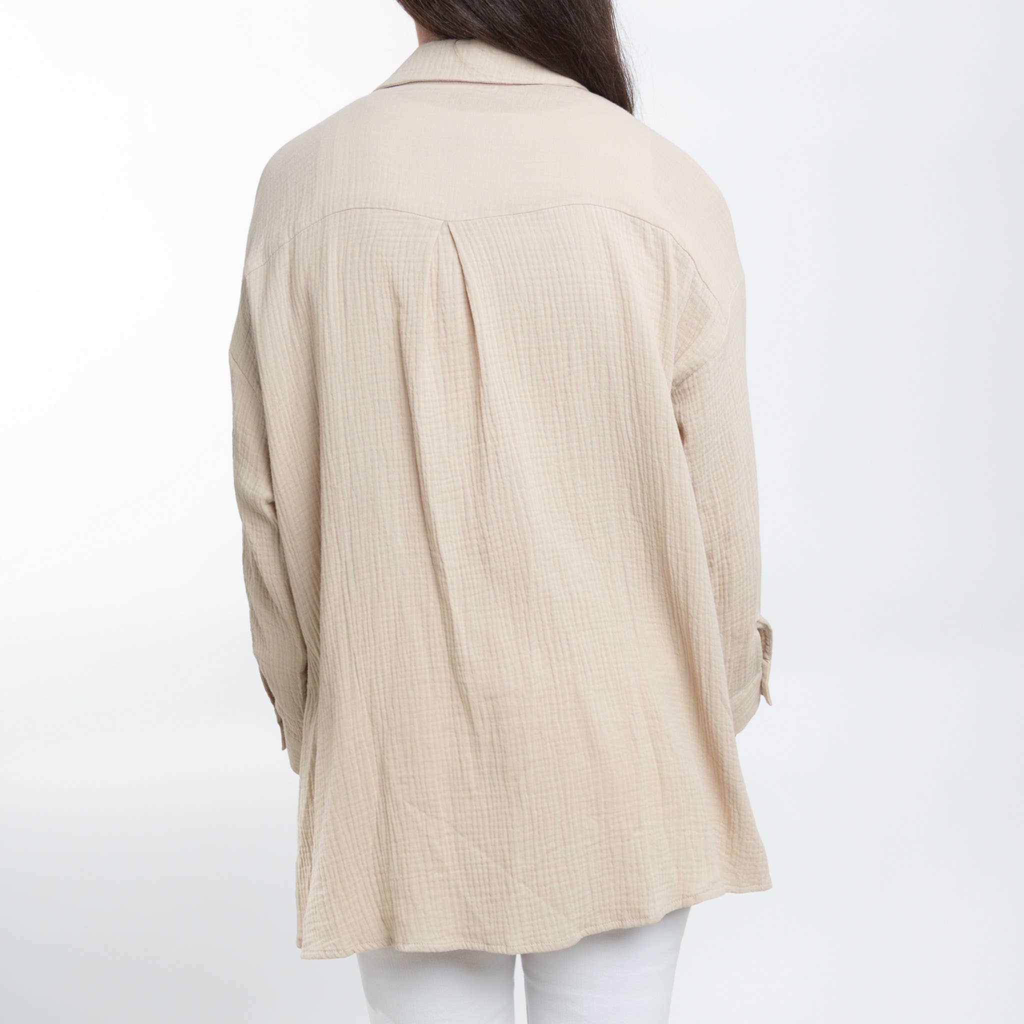 Elsie & Zoey - Wholesale Button Down Shirt - Women's - Button Up Top Aaliyah Gauze Long Sleeve18