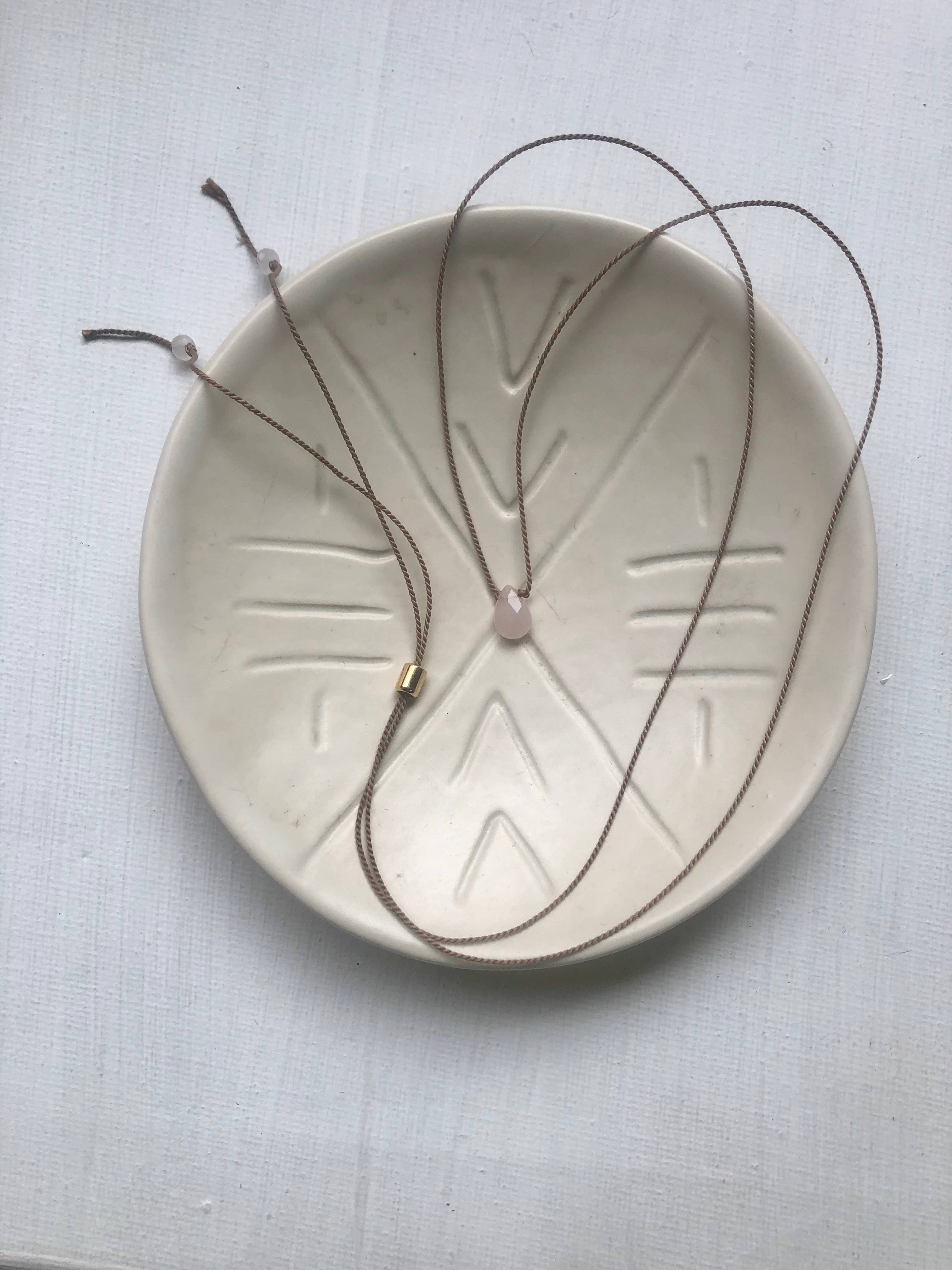 Sunday Girl by Amy DiLamarra - Wholesale Pendant/Charm Necklace - CGN-ROS | Healing Crystals and Stones Necklace in Rose Quartz ships2