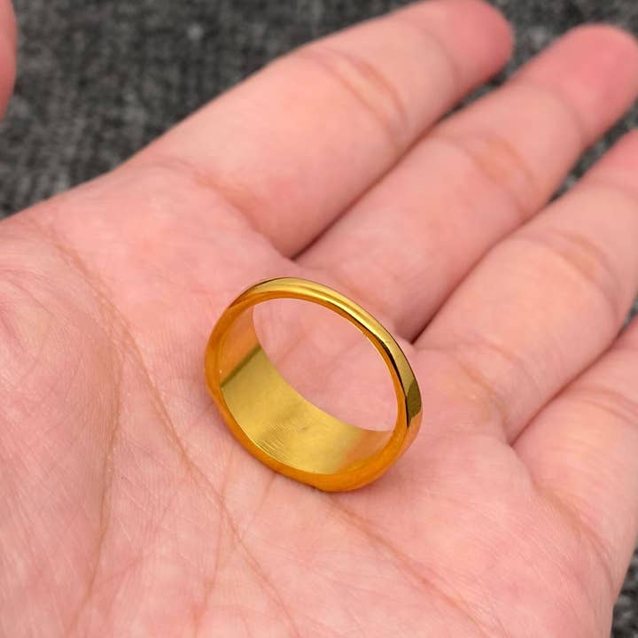 Mio Queena - Wholesale Multi-Stone Ring - 5 Opal 18K Gold Plated Stainless Steel Ring - FGS2